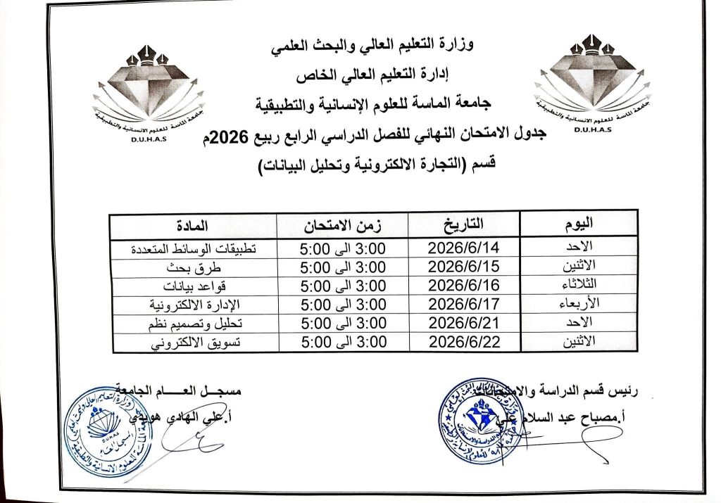جدول التجارة الإلكترونية